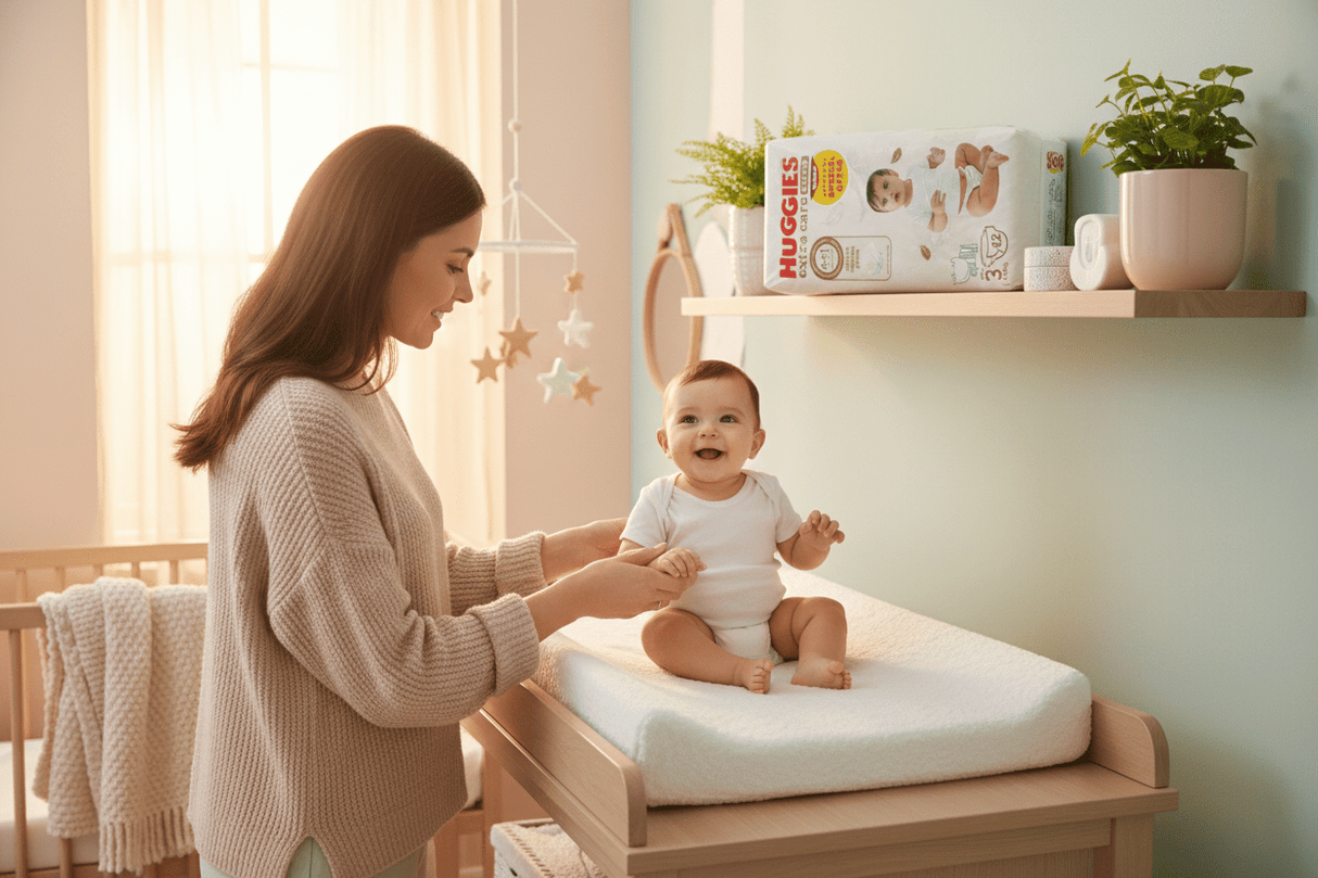 Huggies Extra Care Diapers | Size 3 (6–10 kg) | 42 Pcs | 4 - in - 1 Skin Care | Airy Soft Absorbent Pillows | Dermatologically Tested - Al Kabayel Discount CentreHuggies Extra Care Diapers | Size 3 (6–10 kg) | 42 Pcs | 4 - in - 1 Skin Care | Airy Soft Absorbent Pillows | Dermatologically TestedBaby ProductsHUGGIESAl Kabayel Discount Centre