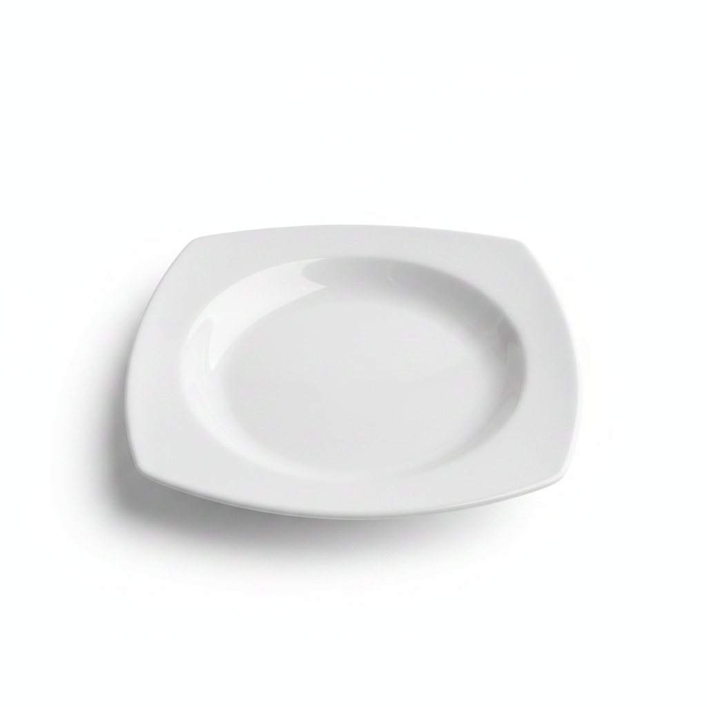 Dynasty Melamine Deep Plate – White – 22×22 cm
