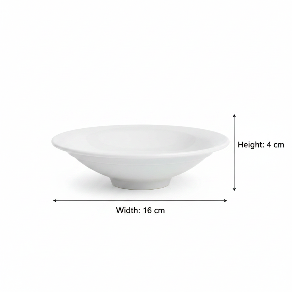 Dynasty Melamine Round Bowl – White – 16 cm
