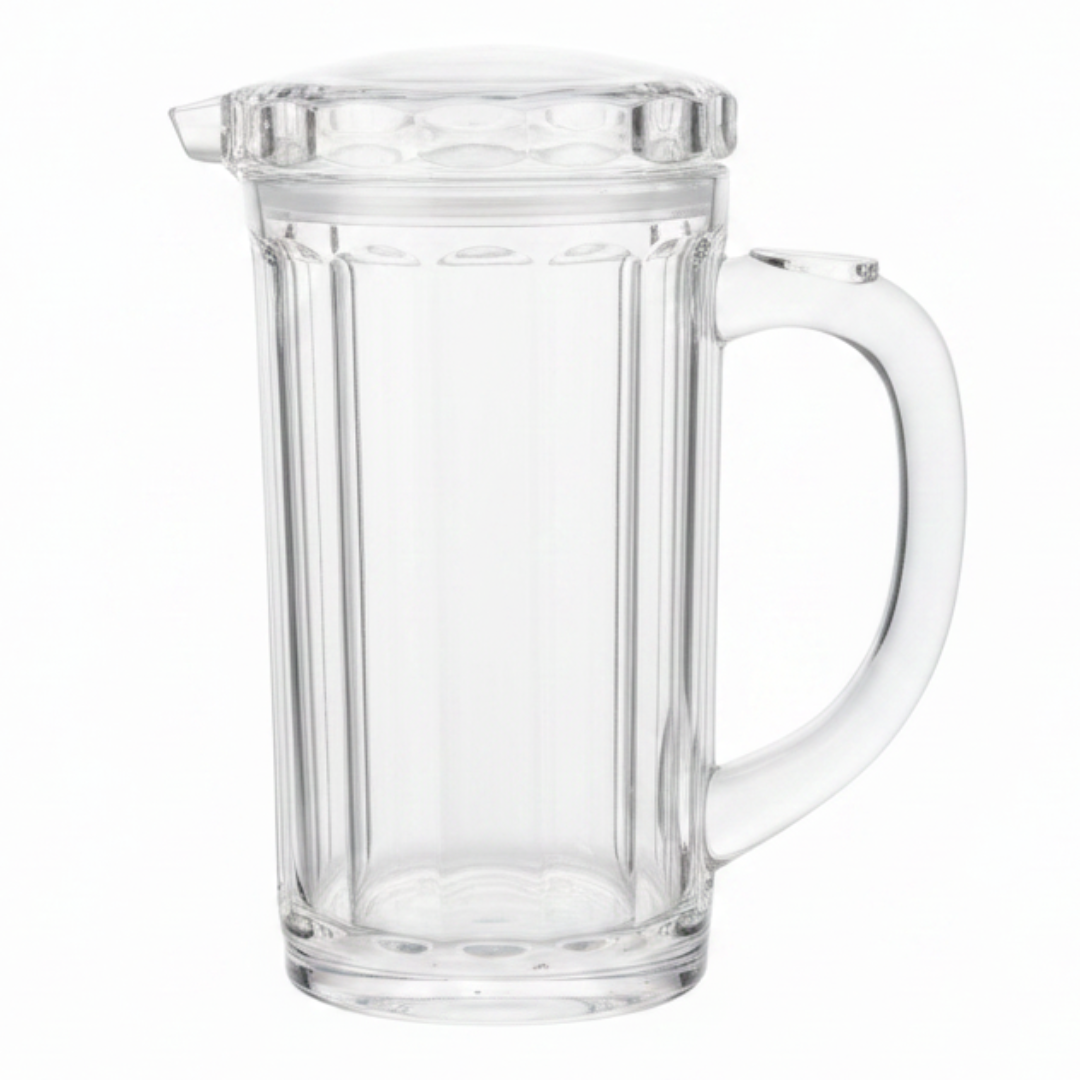 Acrylic Crystal-Clear Ribbed Oil Bottle with Lid | 17cm |