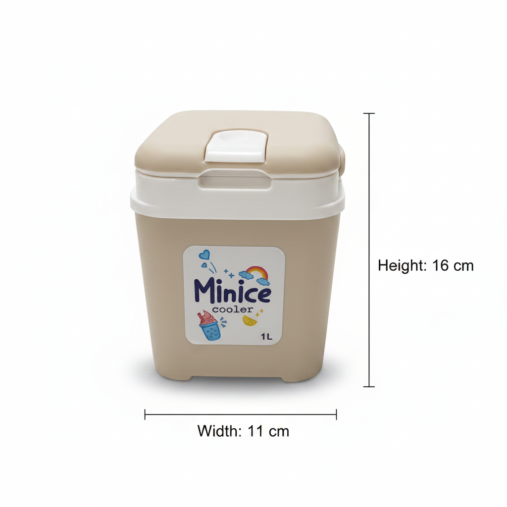 Minice Cooler Box Set of 3 – 3L / 1L / 320ml – Grey / Beige / Pink