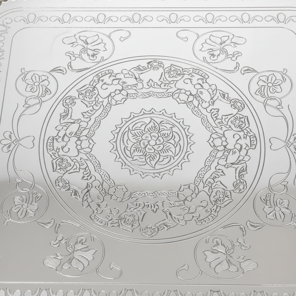 Pilsco Silver Metal Square Serving Tray - 30×30 cm
