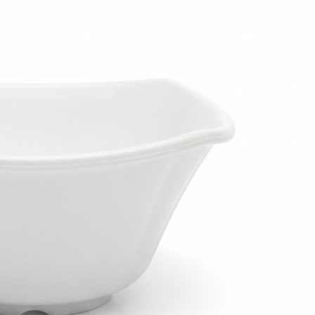 Dynasty Melamine Square Bowl – White – 11×5 cm