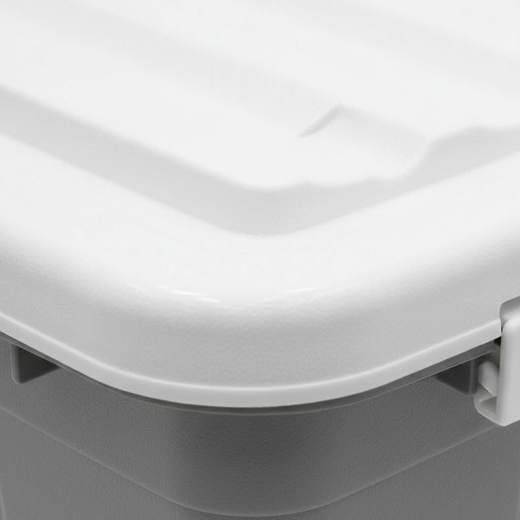 Esqube Plastic Storage Box with Lid & Handle – 25 Litre - Grey / Light Blue / Pink / Sage Green