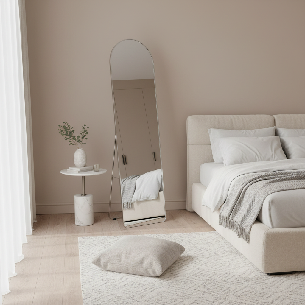 Arched Full-Length Floor Mirror with Metal Stand - 160× 40cm