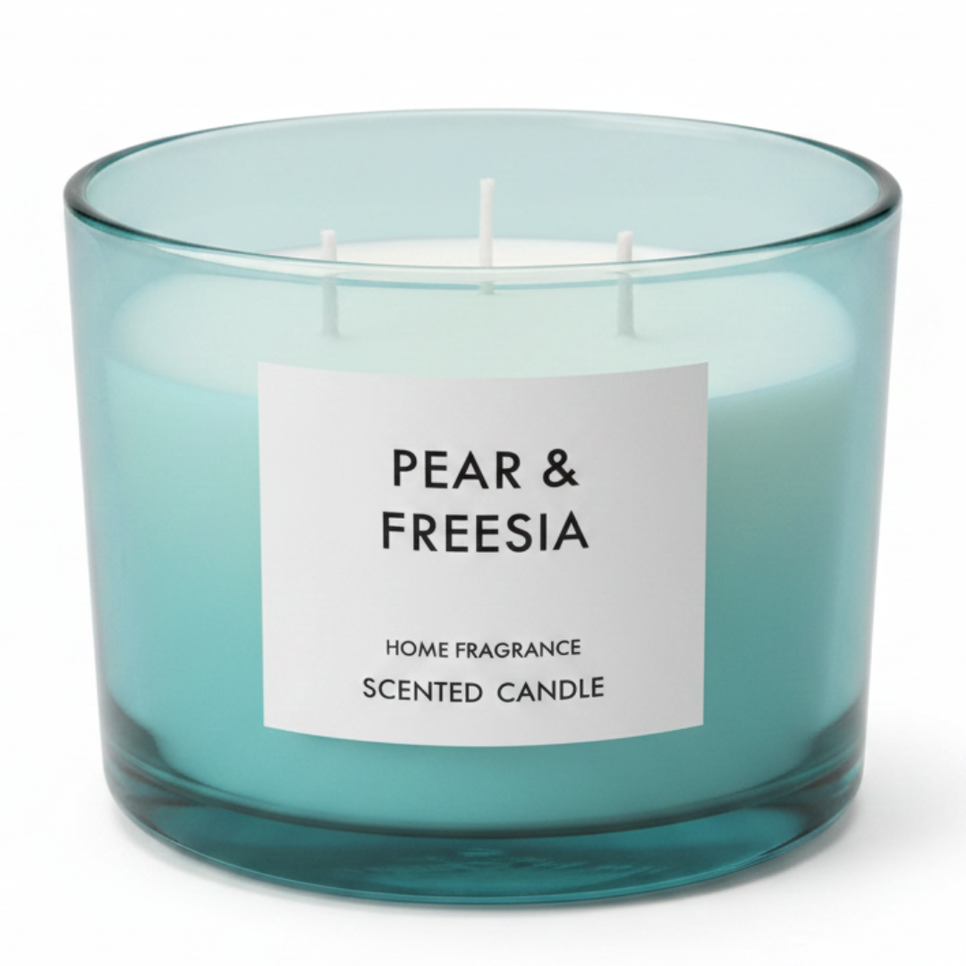 Home Fragrance Scented Candle in Glass Cup | 8×11 cm | Clean Cotton / Maple Leaf & Apple / Amber & Ginger Lily / Pear & Freesia