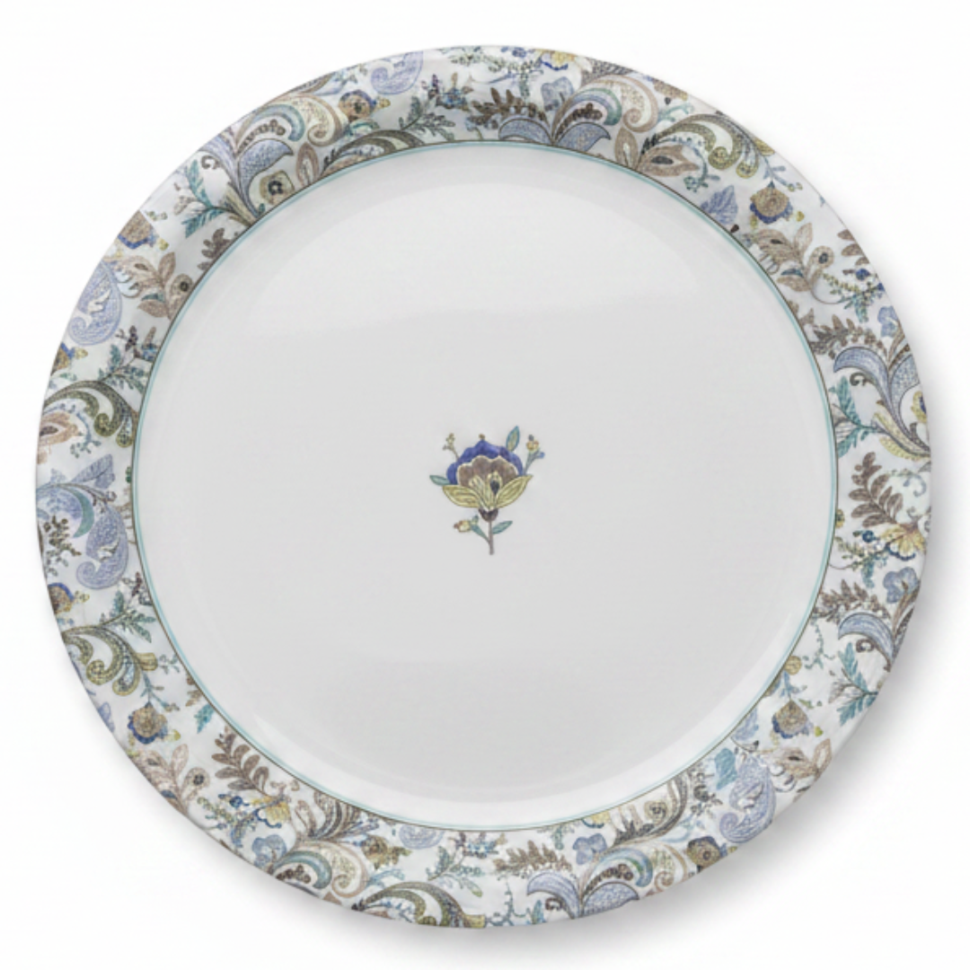Servewell Round White Melamine Dinner Plate with Floral Design | 28cm