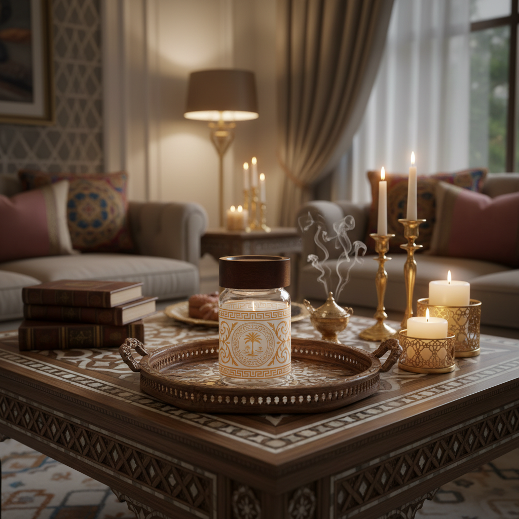 برطمان زجاجي بتصميم نخلة ذهبية وغطاء خشبي - 200 مل / 900 مل