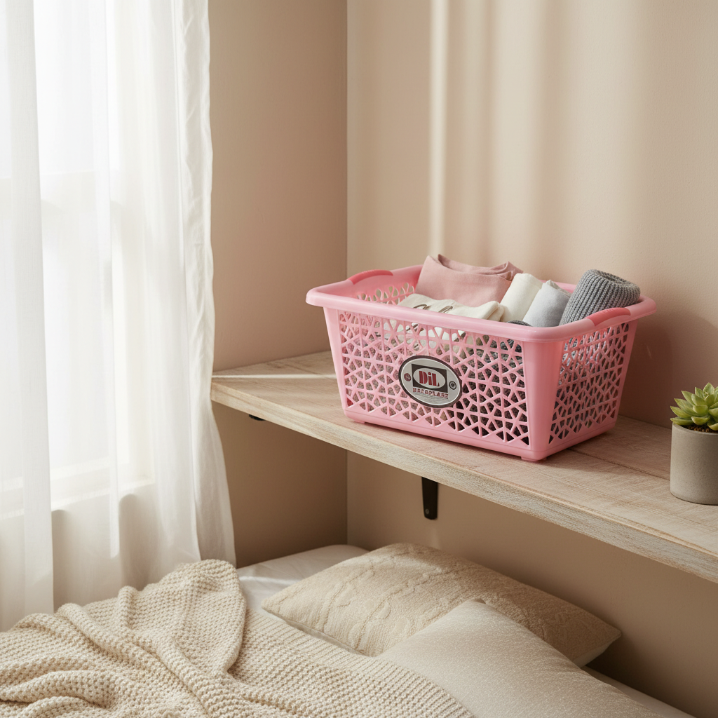 Decoplast Tulip Plastic Storage Basket – 52 × 42 × 22 cm