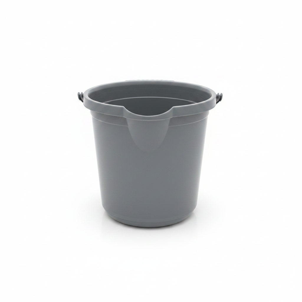 Polytime Plastic Bucket – 10 Litre - Grey / Beige / White