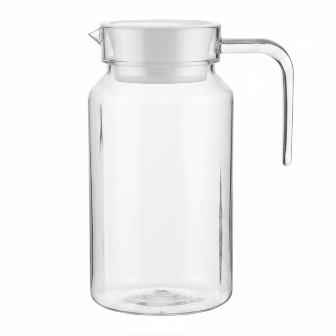Premium Clear Acrylic Water Jug with White Lid | 20cm |