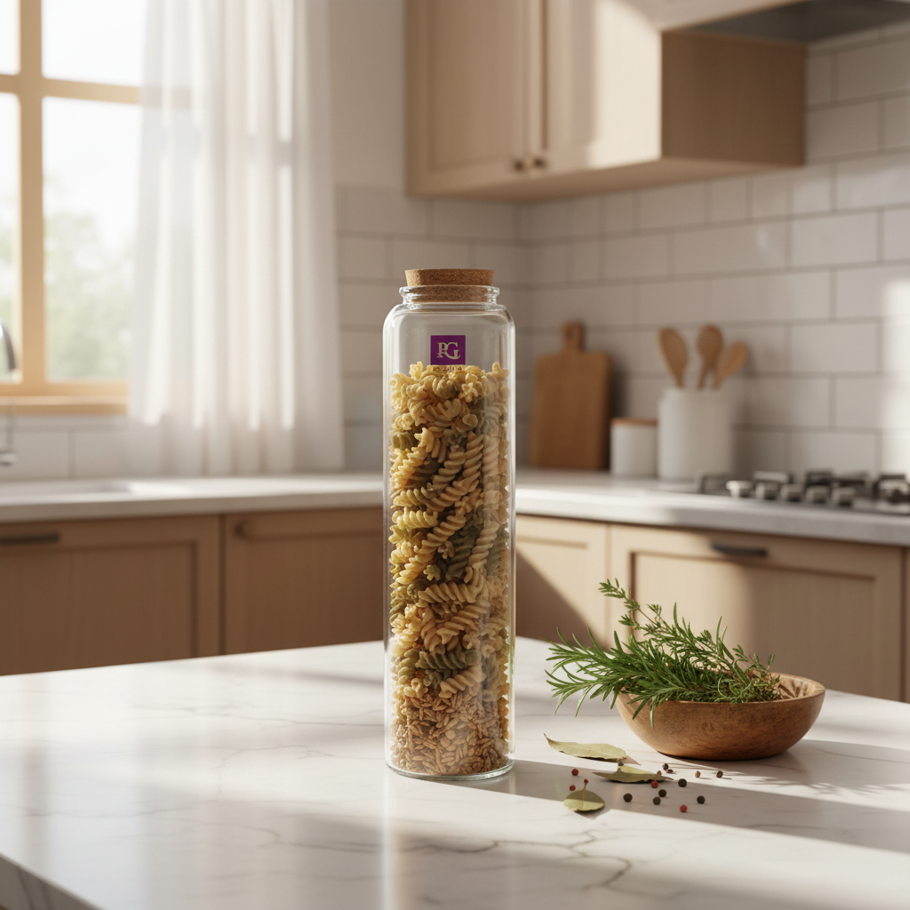 Pishgaman Glass Bottle with Cork Lid — 28cm