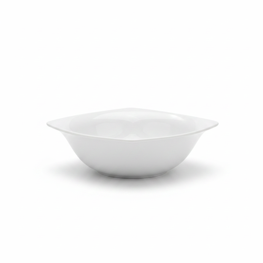 Dynasty Melamine Square Bowl White 18×6 cm
