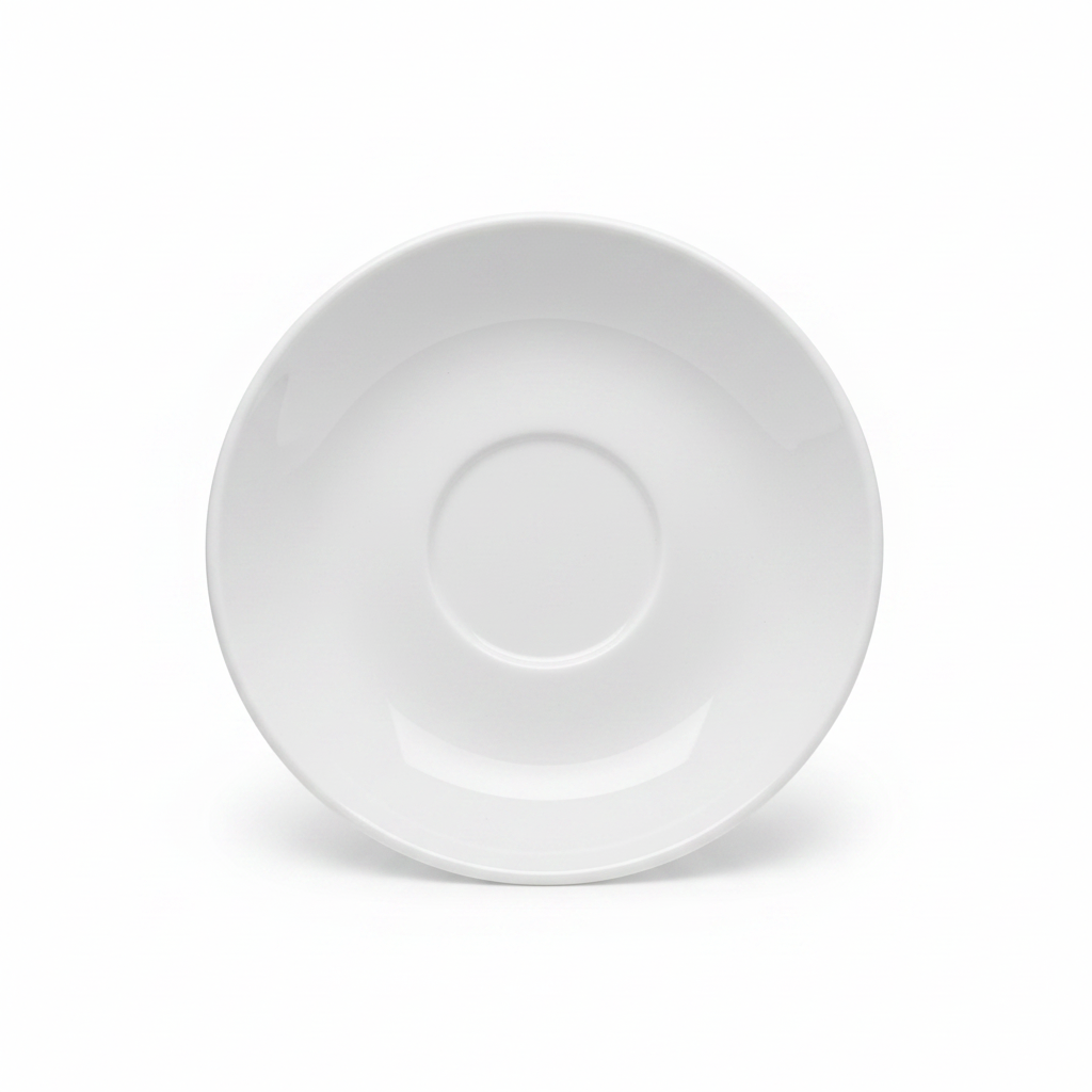 Porceletta White Ceramic Cup & Saucer Set — 80ml
