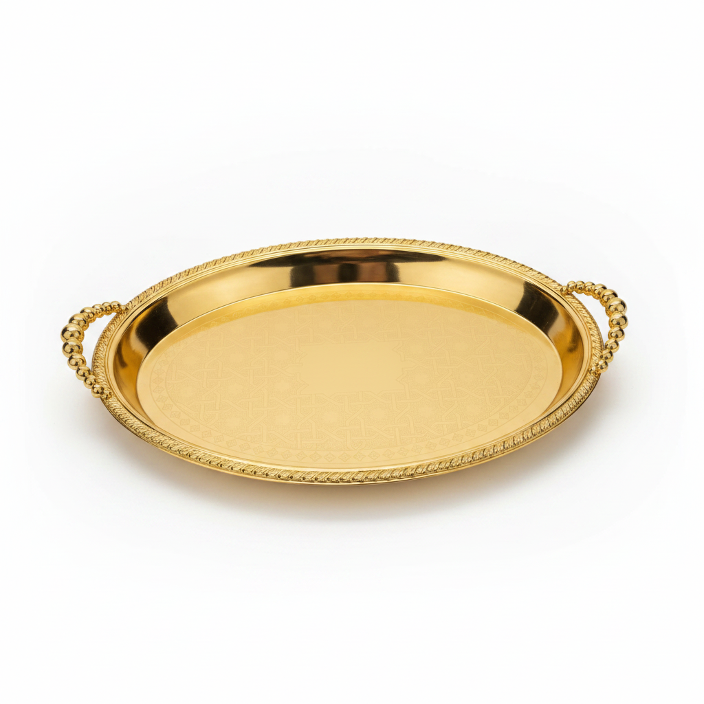 Pilsco Gold Metal Oval Serving Tray - 45×32cm