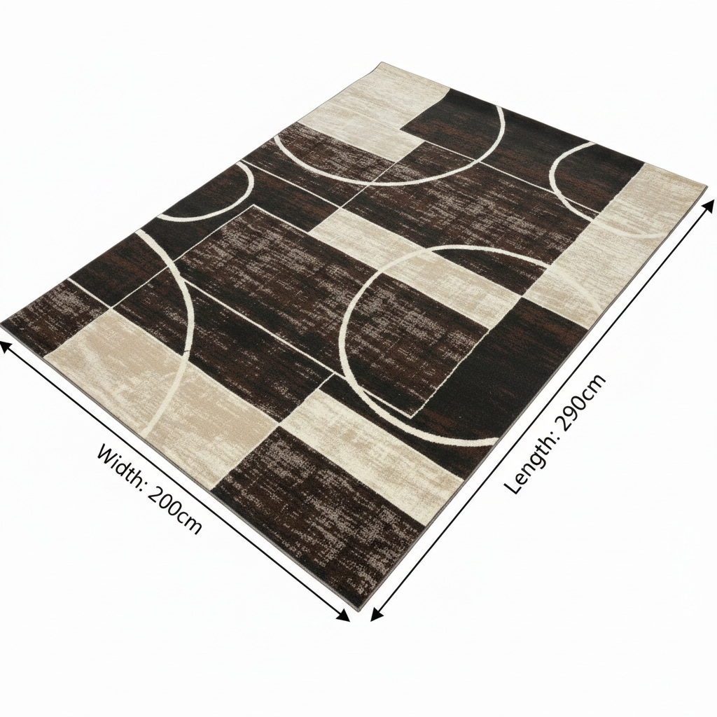 Harmony Kristal polyester Carpet – Brown & Dark Vizon Made in Turkey - 200×290 cm