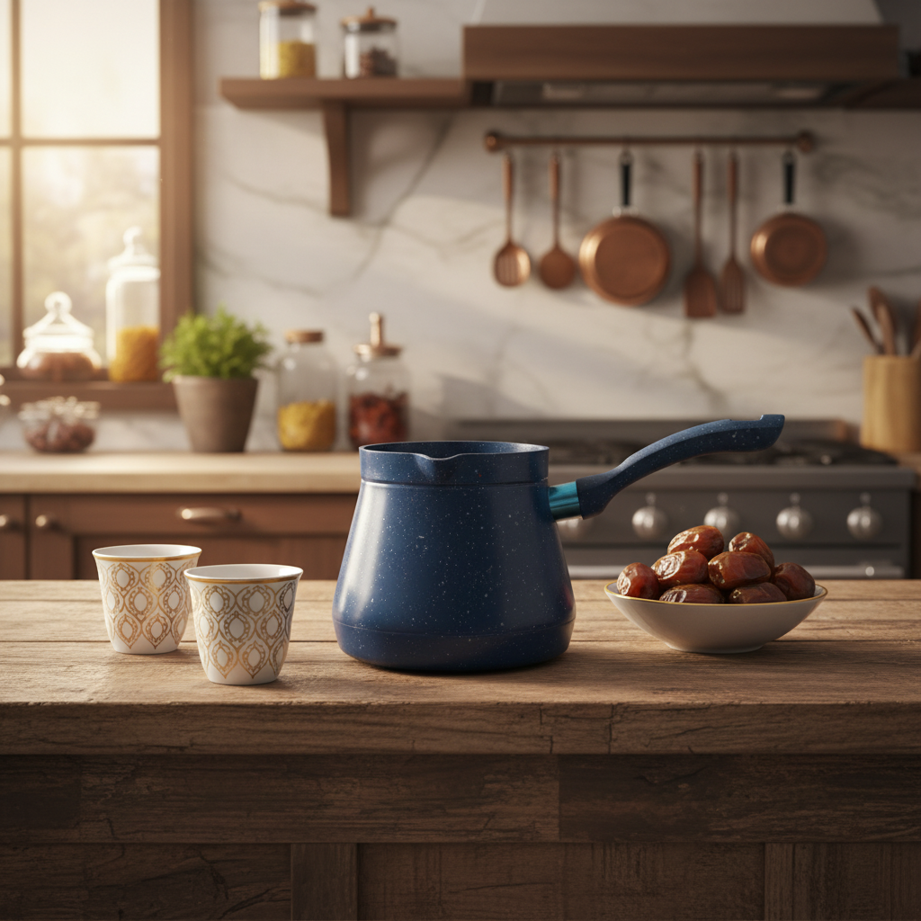 Luxehome سخان قهوة غير لاصق أزرق داكن سعة 800 مل