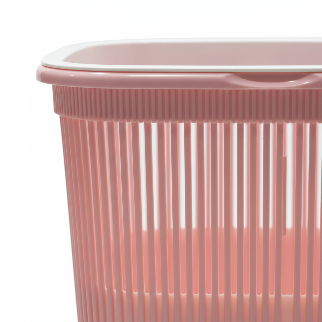 Kitchenmark Rose Pink Plastic Square Garbage Bin – 9.5 Litre