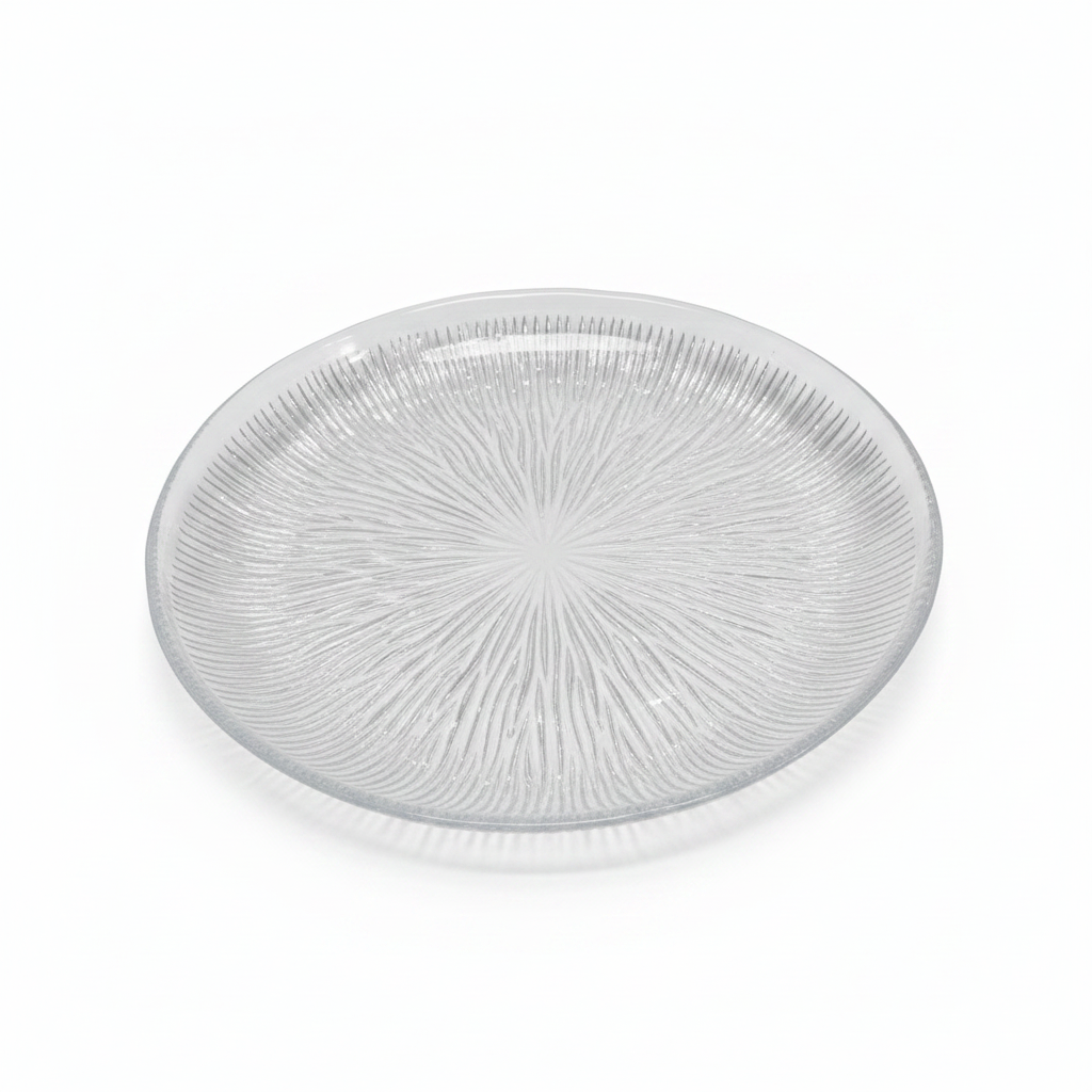 Noritazeh Ribbed Glass Dessert Plate 19cm