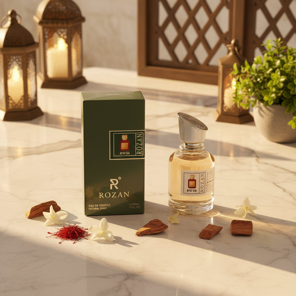 عطر روزان RW04 او دو بارفان 100 مل – عطر شرقي زهري للنساء والرجال | مستوحى من باكارات روج 540 | بخاخ طبيعي | نسخة مستوحاة |