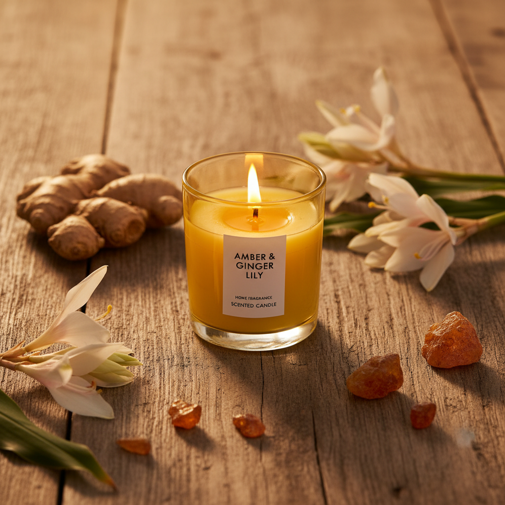 Home Fragrance Scented Candle in Glass Cup | Luxury Aromatherapy Candle | 8×7cm | Amber & Ginger Lily / Pear & Freesia / Clean Cotton / Maple Leaf & Apple