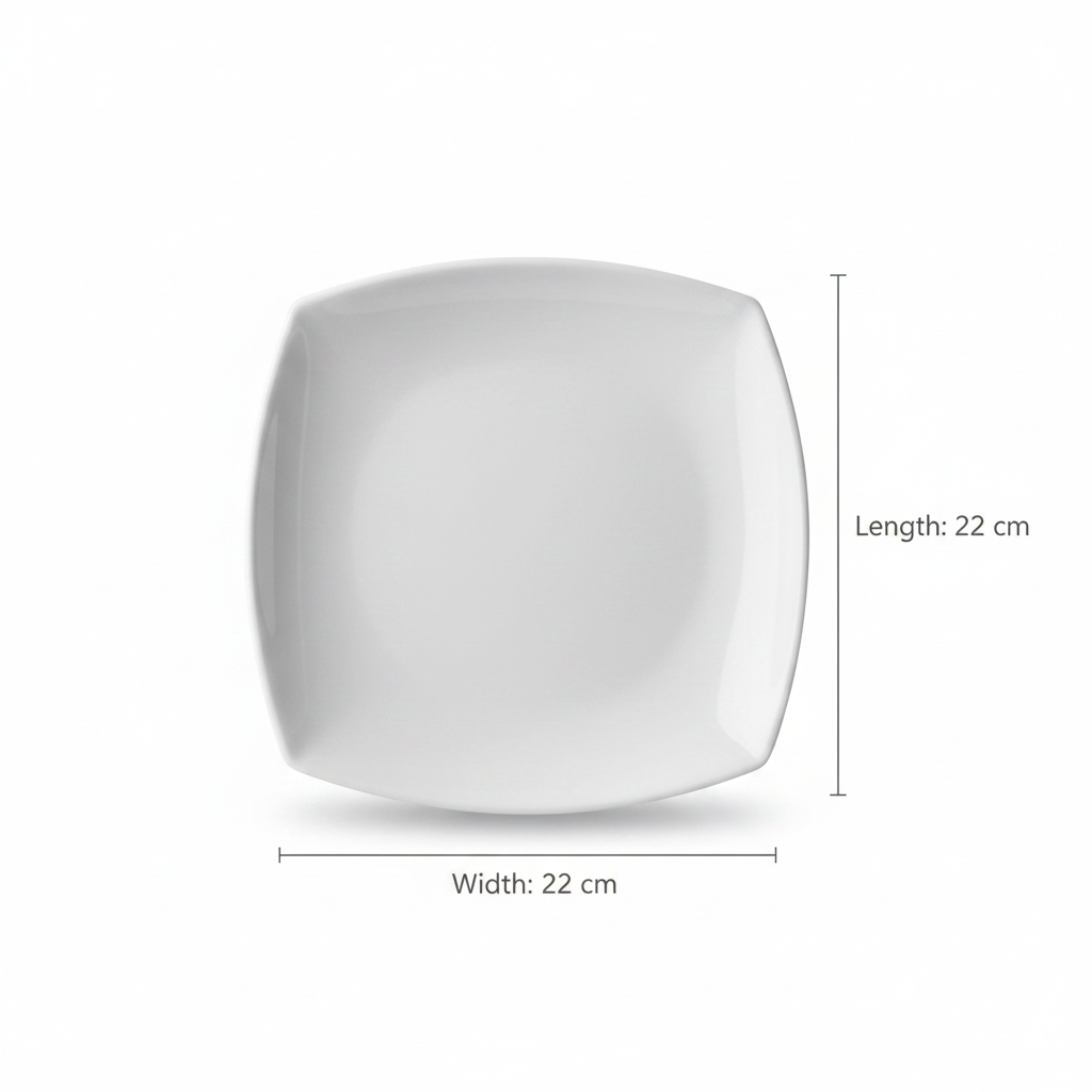 Dynasty Melamine Plate – White 8" (22*22 cm)