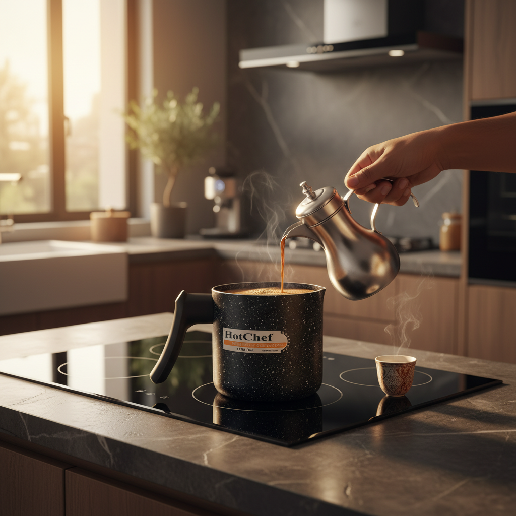 HotChef Black Non-Stick Coated Coffee Warmer — 12cm