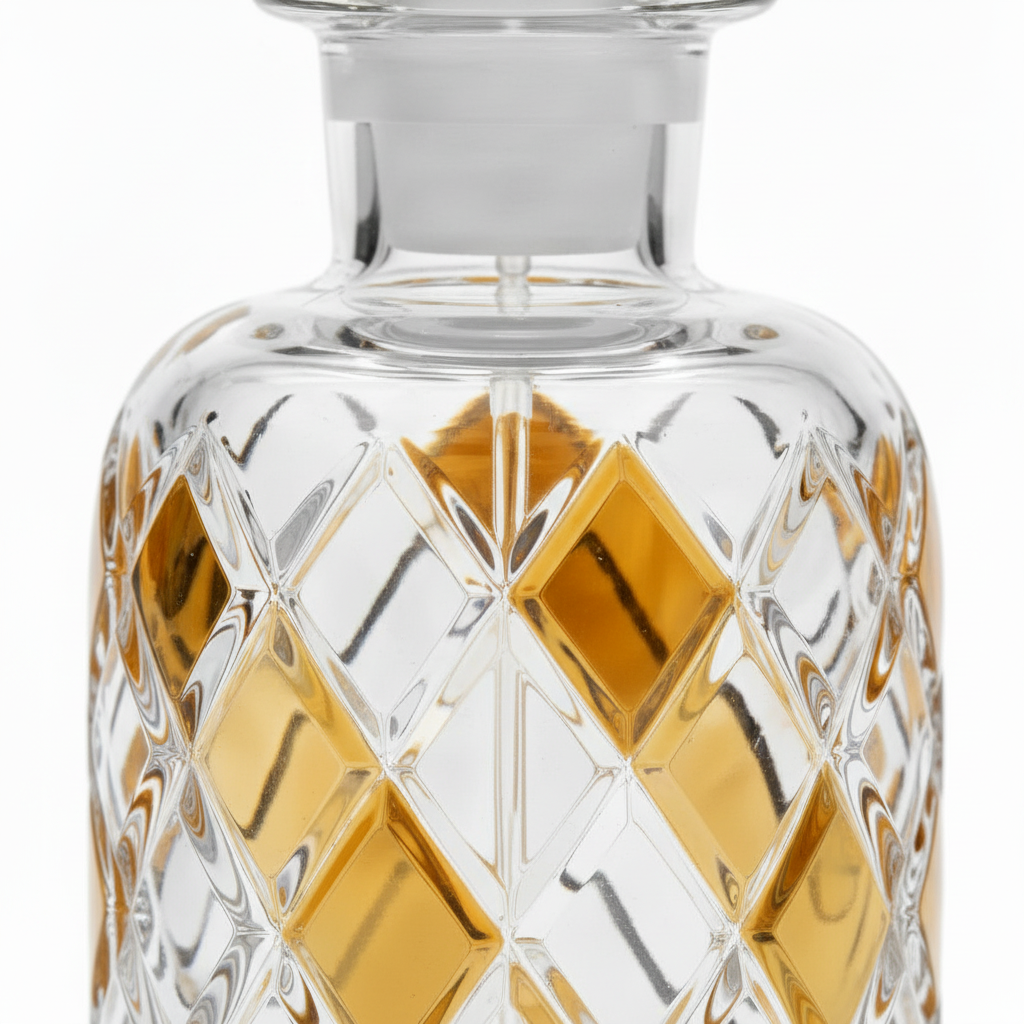 Mayflower Crystal Cut Glass Perfume Bottle with Golden Shade – 200ml / 250ml