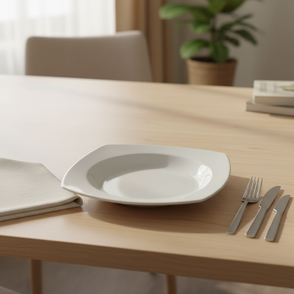 Dynasty Melamine Deep Plate – White – 22×22 cm