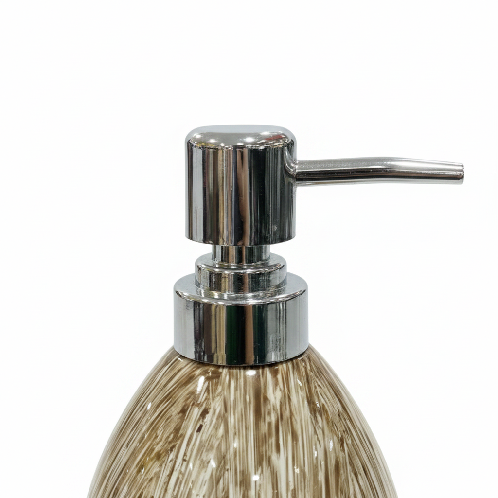 Golden Brushstroke Ceramic & Plastic Liquid Soap Dispenser – 400ml