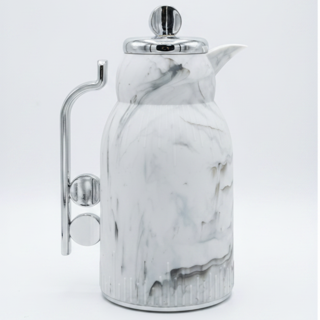 White & Grey Marble Elegance Vacuum Flask 1 Litre