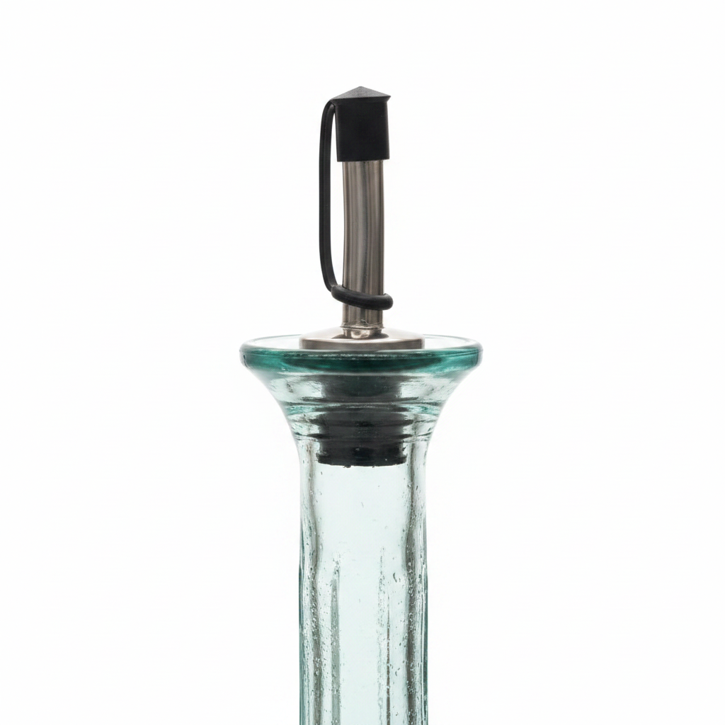 Ribbed Glass Oil & Vinegar Dispenser Bottle - 23cm