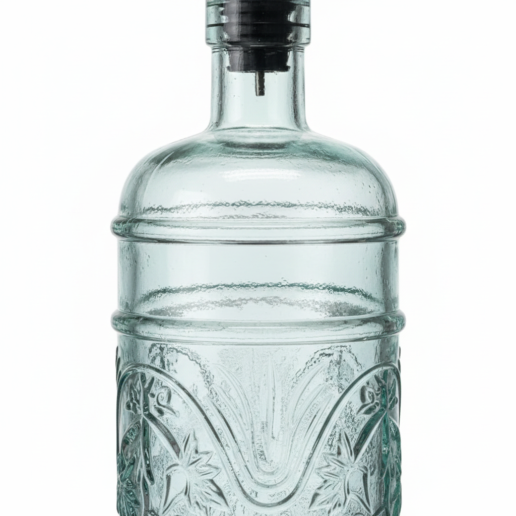 Embossed Glass Oil Dispenser Bottle - 1000ml