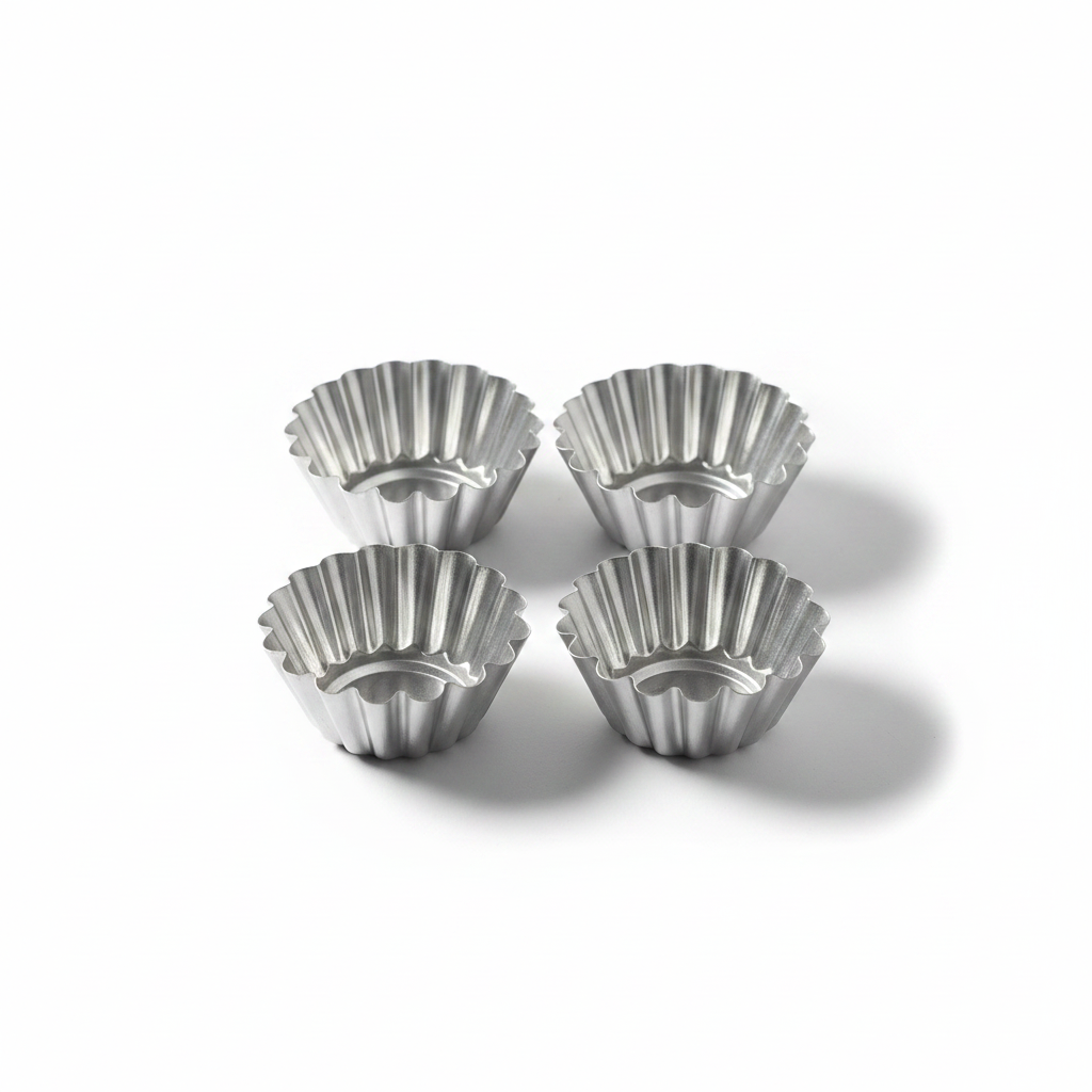 AFCO Mini Cake Moulds – Set of 4 – 7cm Fluted Tart Tins