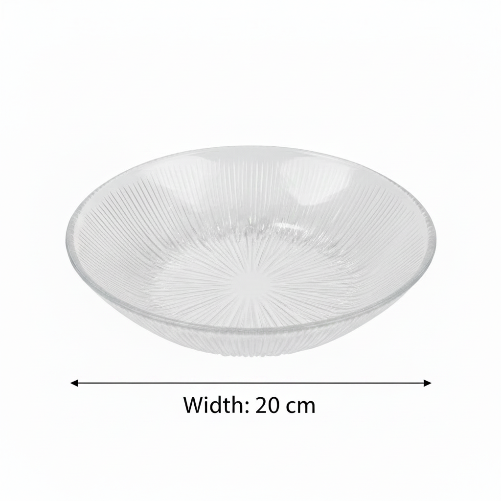 Noritazeh Ribbed Glass Soup Bowl — 20cm