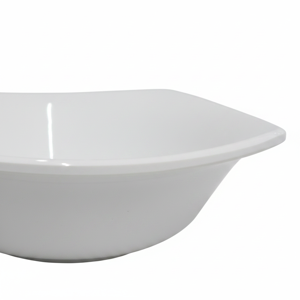 Dynasty Melamine Square Bowl White 18×6 cm