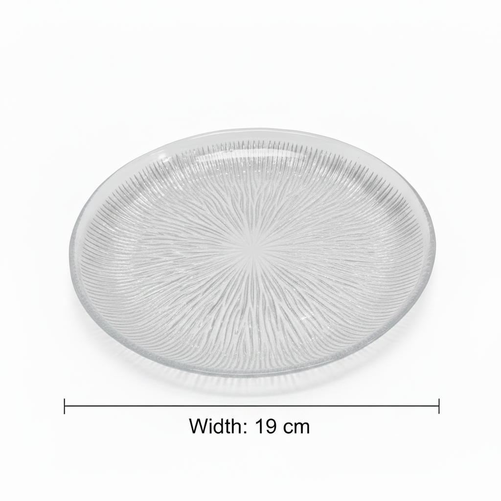 Noritazeh Ribbed Glass Dessert Plate 19cm