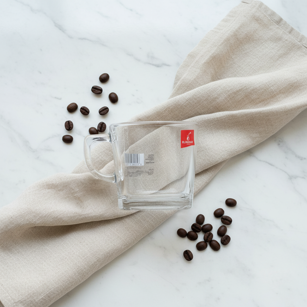 Blinkmax Square Glass Mug - 215ml