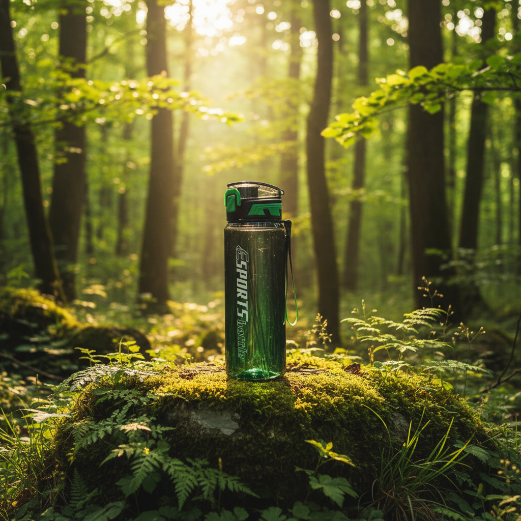 SPORTS Elite Gradient Water Bottle — Black & Green| Flip-Lock Cap 1000ml