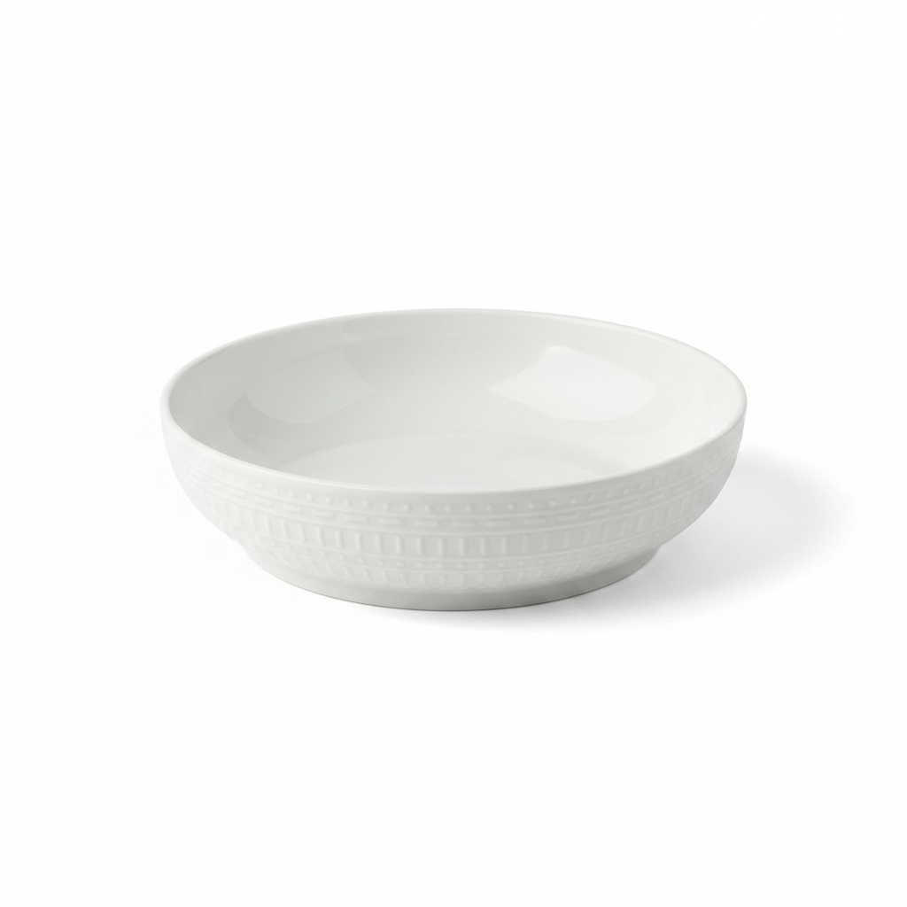 White Ceramic Serving Bowl - 22cm