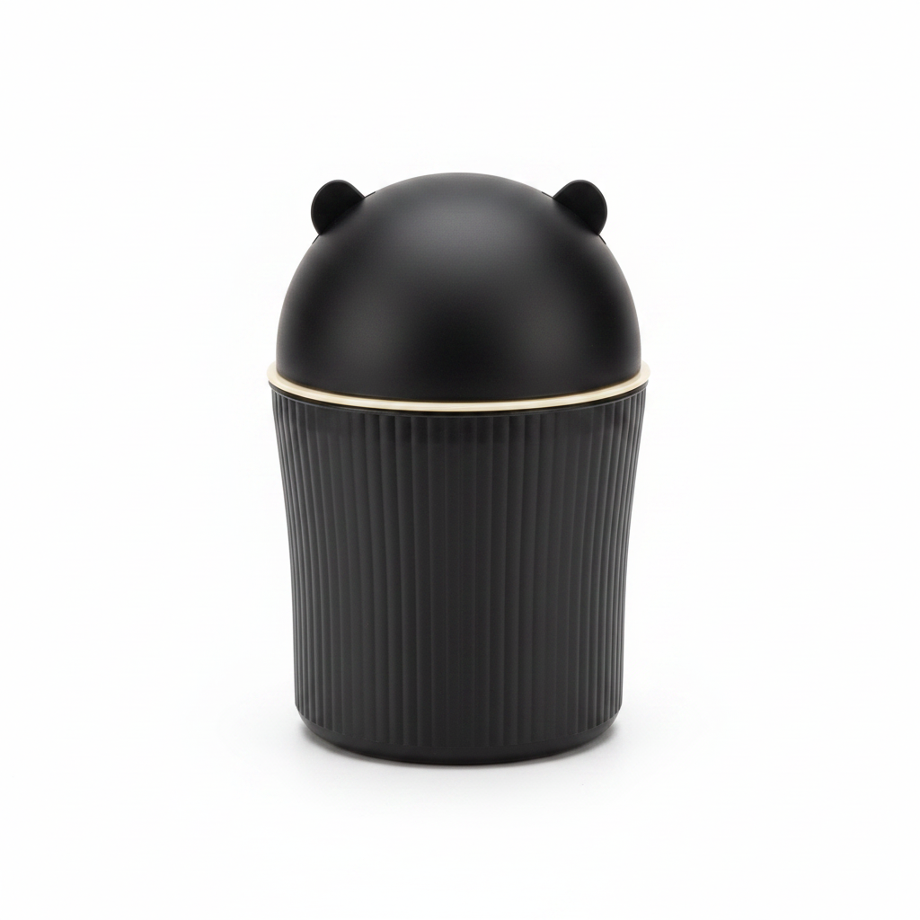 Apex Matte Black & Cream Bear Ear Mini Table Bin - 20×12cm