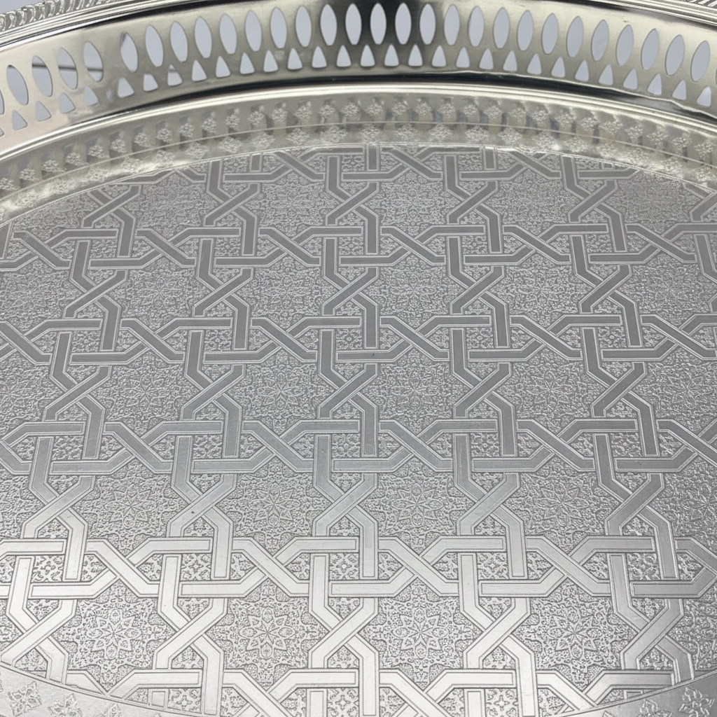 Zolten Silver Stainless Steel Oval Serving Tray - 60×44cm