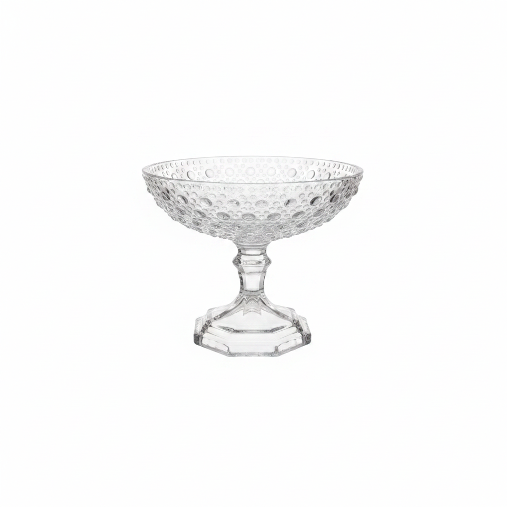Crystal Glass Footed Candy Tray - 12×15 cm