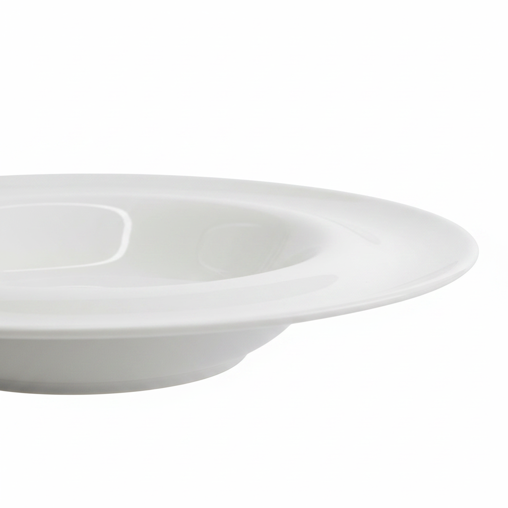 Wilmax Round White Porcelain Soup Plate - 9 Inch