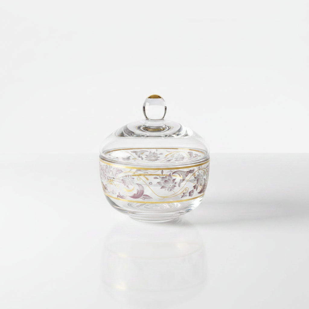 Almarjan Glass Sugar Pot with Lid - 200ml