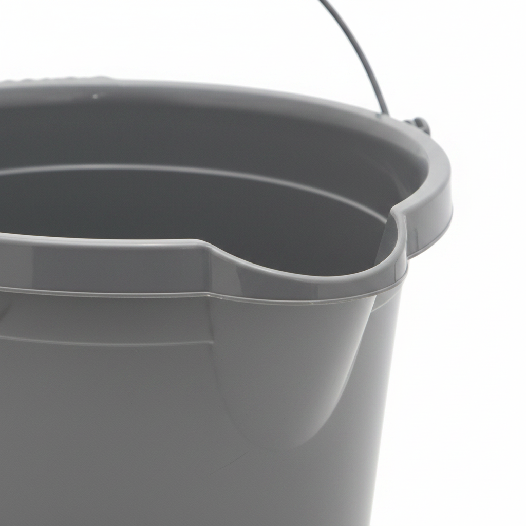 Polytime Plastic Bucket – 10 Litre - Grey / Beige / White