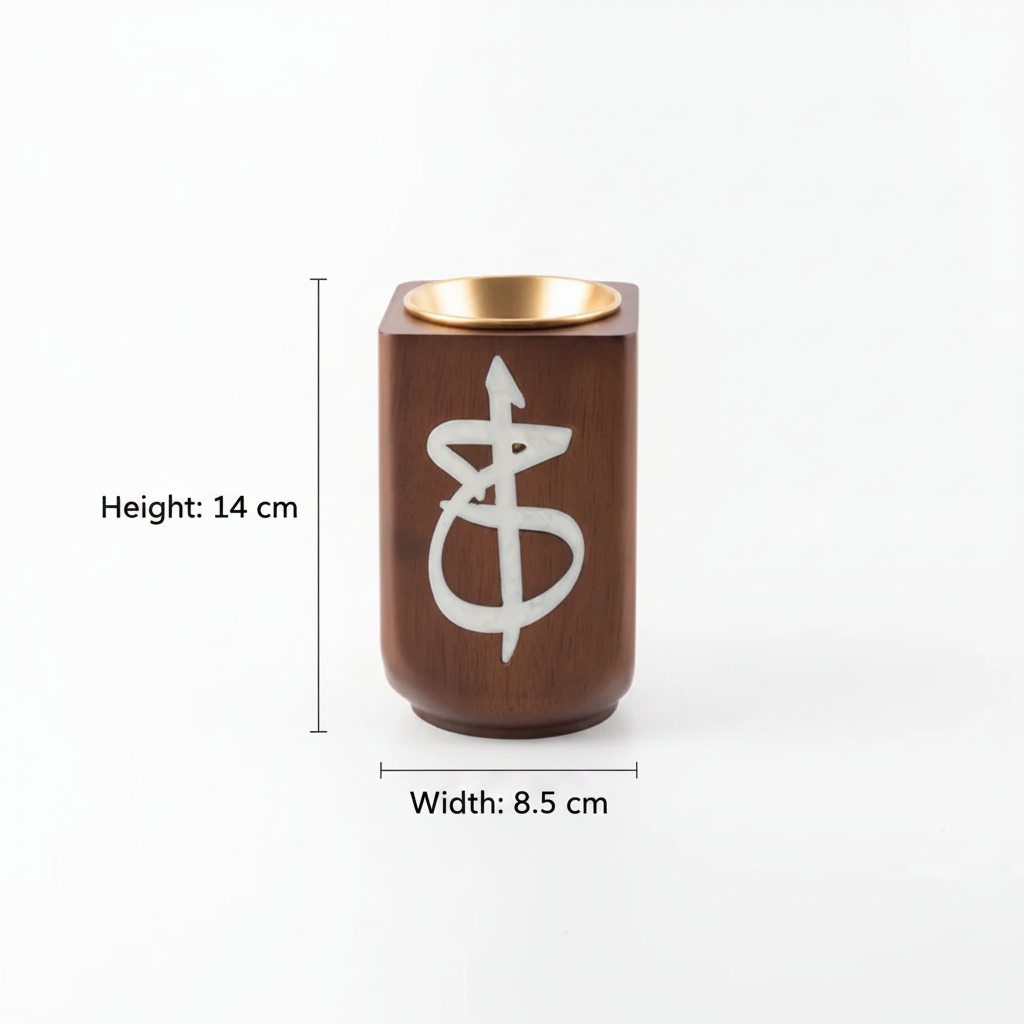 Otantik Sidrah - Incense Burner - Walnut Gold - 14*8.5 cm
