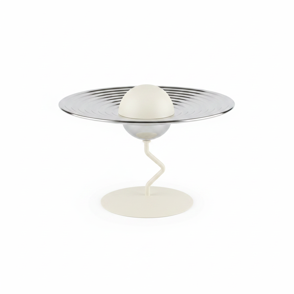 Silver & Cream Metal Footed Candy Tray - 16×26cm