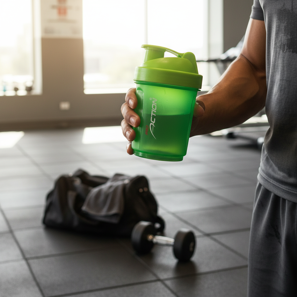 Pro Action Green Plastic Protein Shaker Bottle 500ml
