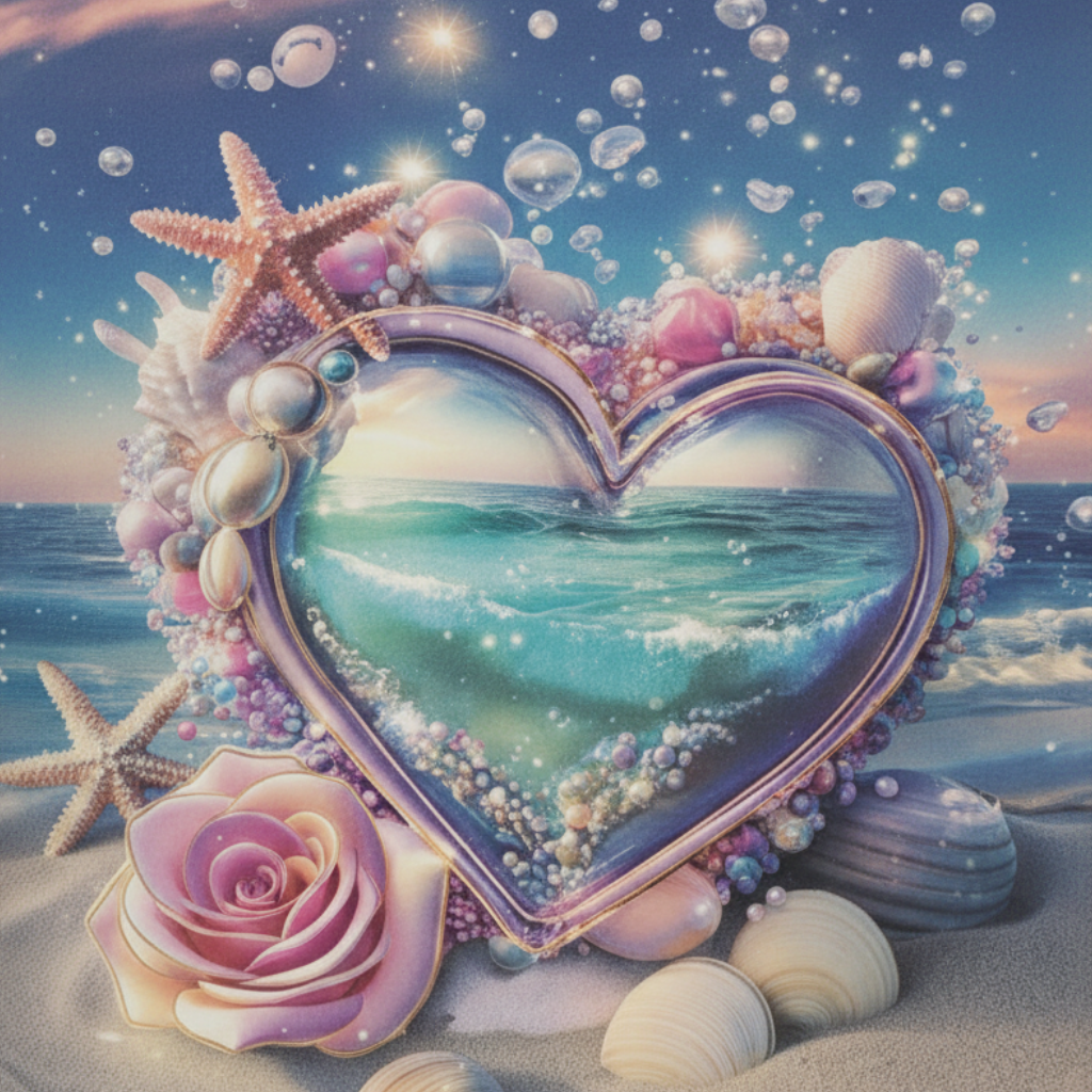 Ocean Heart Paper Gift Bag - 23×18 cm